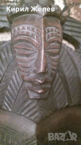 Стара дървена МАХАГОНОВА маска АФРИКА 20327, снимка 5 - Антикварни и старинни предмети - 32098664