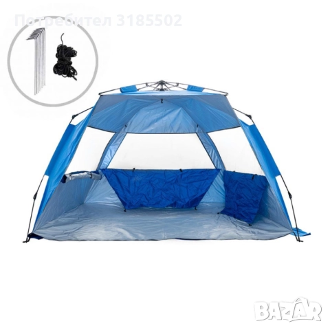 Автоматична палатка Muhler за плаж, 235х130xH135 см, снимка 6 - Палатки - 51458202
