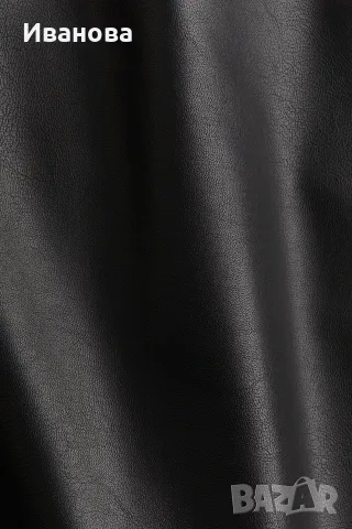 Черна кожена поличка H&M, снимка 2 - Поли - 56139797