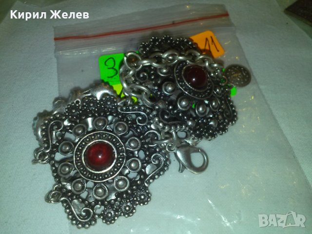 ОСМАНСКА ПОСРЕБРЕНА ГРИВНА ГРАНУЛАЦИЯ с КАТАЛИН / ЧЕРВЕН КЕХЛИБАР 57311, снимка 6 - Колекции - 29556313