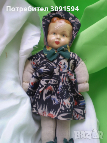 Стара кукла лице папиемаше тяло плат , снимка 5 - Колекции - 51735214