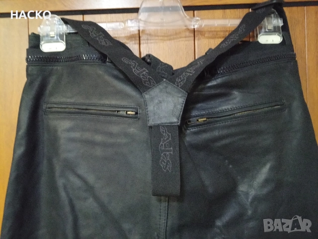 Мото Панталон AJS 100% Естествена Кожа с Тиранти Размер 54 Внос от Германия, снимка 10 - Аксесоари и консумативи - 52564551