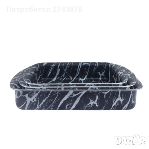 ПРАВОЪГЪЛНИ ТАВИ КОМПЛЕКТ - 3 БР. EK-19-22-35 ЧЕРНО БЯЛ МРАМОР