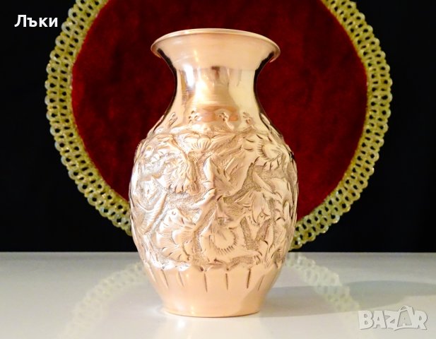 Медна ваза Исфахан Каламзани. , снимка 2 - Антикварни и старинни предмети - 37417712