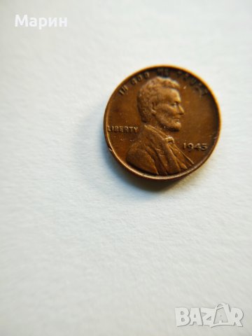 Lincoln Wheat Penny 1945 год. - рядка монета пълна с история на USA, снимка 2 - Колекции - 42781280