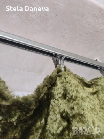 Запазена зелена завеса/перде, размер 120х220 , снимка 4 - Пердета и завеси - 51219816