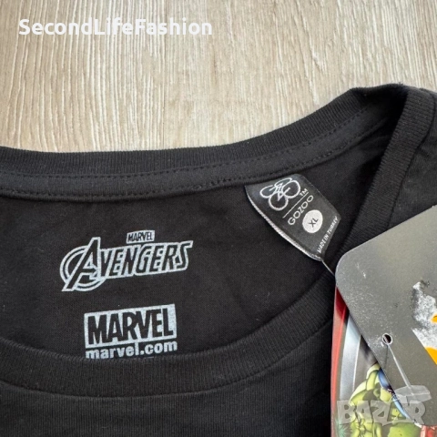 Тениска Marvel Gozoo с щампа на Капитан Америка, нова, черна, мъжка, размер XL, снимка 3 - Тениски - 52283198