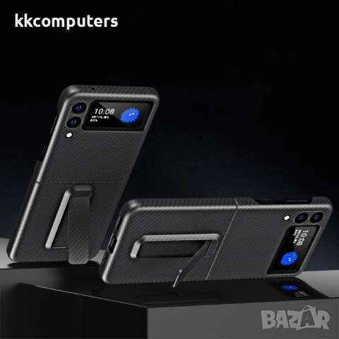 Samsung Galaxy Z Flip3 5G Удароустойчив Carbon Fiber Калъф и Стилус, снимка 8 - Калъфи, кейсове - 52872470