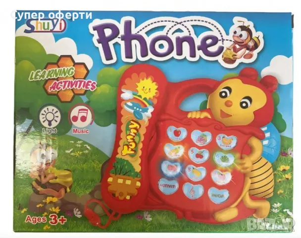 Интерактивна играчка „Музикален телефон Пчела“ – Образователно забавление за деца