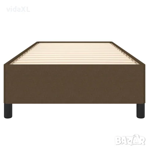 vidaXL Рамка за легло без матрак, тъмнокафява, 100x200 см, плат, снимка 5 - Спални и легла - 56147208