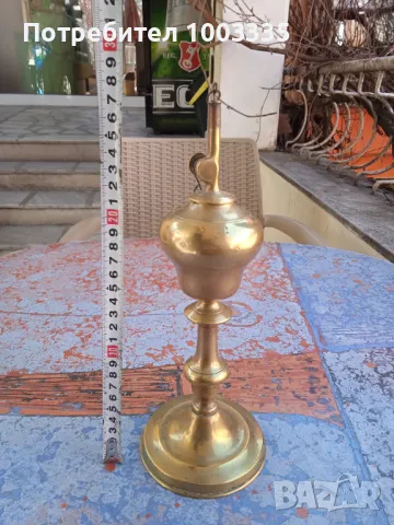 Стара газена бронзова лампа 