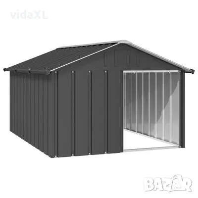 vidaXL Кучешка къща антрацит 116,5x153x81,5 см поцинкована стомана（SKU:171541）, снимка 1 - Други - 48496591