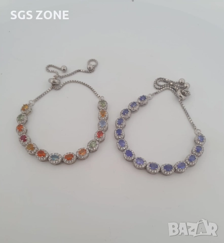 Сребърна гривна 925 с танзанит или мулти-сапфири