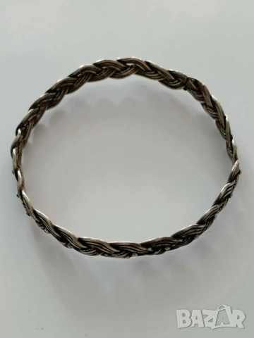 Твърда сребърна гривна, снимка 3 - Гривни - 54204806