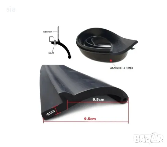 Калник за джип, уширител за SUV микробус или автомобил, Гумен, 6,5см, 1бр., 3м, снимка 3 - Аксесоари и консумативи - 49891824