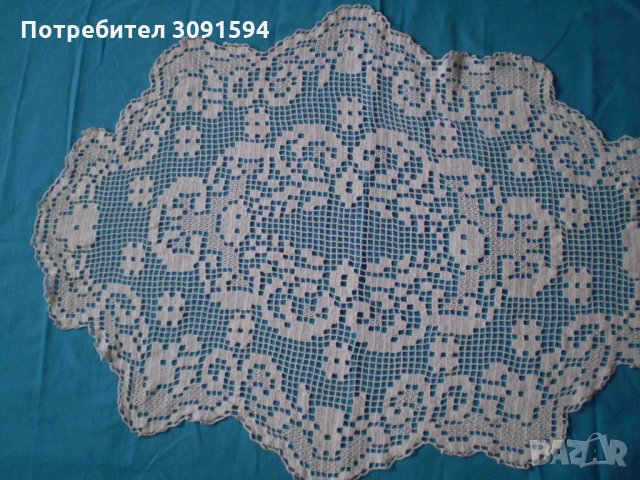 Винтидж плетена на една кука бяла покривка за маса, снимка 6 - Антикварни и старинни предмети - 34983633