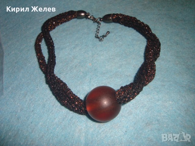 БЕЛ-ЕПОК СТИЛ АРТ БРОКАТЕНО КОЛИЕ с КАТАЛИНЕНО ШЛИФОВАНО ТОПЧЕ 18184, снимка 2 - Колиета, медальони, синджири - 35132098