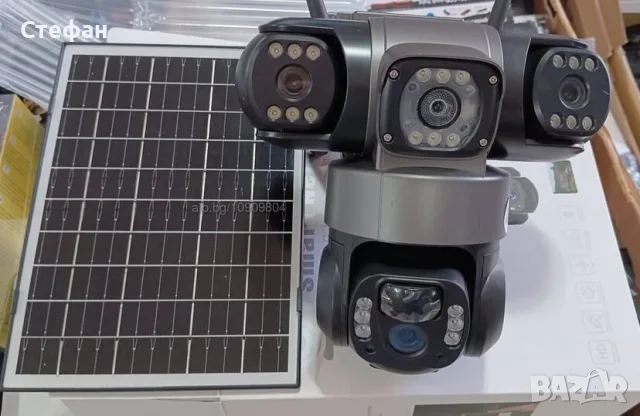 4G Соларна Камера с 3 Обектива, 16MP 6K UHD, Нощно Виждане и Детекция на Движение, снимка 2 - HD камери - 55969382