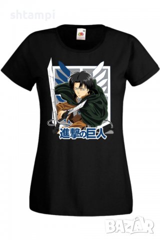 Дамска тениска Attack on Titan Levi Ackerman,Анимация,игра,Празник,Повод.
