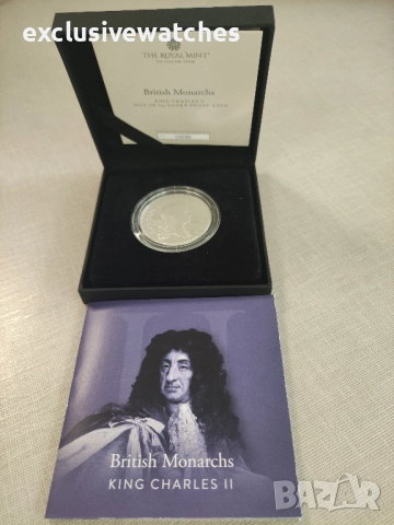 Британски монарси Крал Чарлз II 2023 Великобритания 1 унция Сребърна монета Proof , снимка 7 - Нумизматика и бонистика - 52144209