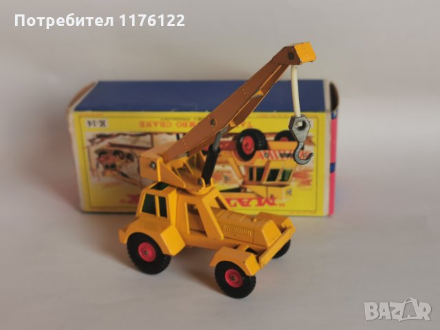 Стар Matchbox King Size K-14 Taylor Jumbo Crane Мачбокс Тайлор Кран С Оригиналната Си Кутия, снимка 10 - Коли, камиони, мотори, писти - 35351568