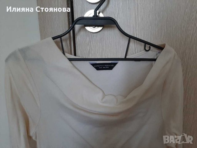 Бяла блуза с дълъг ръкав и интересна яка, снимка 2 - Блузи с дълъг ръкав и пуловери - 29851750