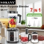 Кухненски робот 7в1 Sokany SK-111 1200W Блендер Чопър Кафе мелачка Мултифункционален уред, снимка 3