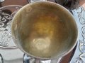 Стари метални чаши и поднос месинг бронз  с емайл, снимка 5