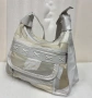 Дамска чанта за през рамо - цвят бежово-бяло, снимка 2