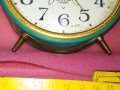 JANTAR MADE in USSR Стар РУСКИ БУДИЛНИК МЕХАНИЧЕН НАСТОЛЕН ЧАСОВНИК ЯНТАР СССР 43687, снимка 10