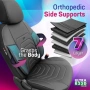 Луксозна тапицерия OTOM текстил с еко кожа CORE Design – Черна със сив шев, снимка 6