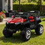 Детско електрическо бъги 4×4 с дистанционно, LED, USB и MP3 – 4 мотора, червено, снимка 4