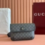 чанта Gucci GG Supreme Jacquard Belt Bag Grey & Black, снимка 1