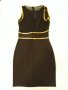 Бутикова рокля FERVENTE , черна с плътни и прозрачни сегменти /отстрани и на гърба/ + златни ивици, снимка 12