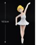 Момиче балерина с бяла пачка пластмасова фигурка играчка топер , снимка 2