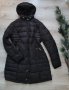 Зимно дълго черно яке с качулка AMISU 