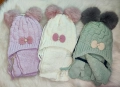 Зимен комплект шапка, шал и ръкавички за момиче зайче 0-18м, снимка 7