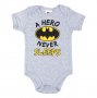 Памучно бебешко боди Батман, 0 - 3 м, Сиво, снимка 1 - Други - 39627452