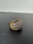 Сребърен пръстен с позлата и циркони №7090 , снимка 6