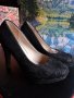 Уникални черни дантелени токчета, снимка 1 - Дамски обувки на ток - 30195343