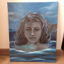 "Лицето на водата" - авторска картина с маслени бои, снимка 1 - Картини - 44810962