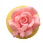 Голяма роза с кацнала пеперуда силиконов молд форма фондан гипс свещ сапун, снимка 3