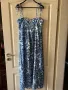 Разкошна нова  синя бяла дълга елегантна рокля с цепки женствена кройка , снимка 2