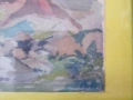 Стара картина -акварел, подпис ,34х25см., снимка 2