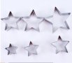 6 размера звезда метални резци форми за бисквитки фондан тесто украса декорация, снимка 1