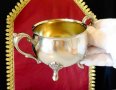 Посребрена захарница,чаша от бронз, снимка 2