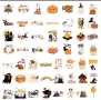 50 бр Тиква Хелоуин Halloween самозалепващи лепенки стикери за украса декор картонена торта и др, снимка 3