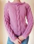 Ръчно плетена блуза в лилав цвят, снимка 3