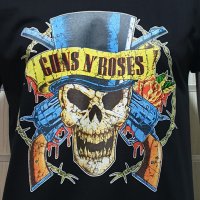 Нова мъжка тениска с дигитален печат на музикалната група GUNS N'ROSES, с череп, снимка 2 - Тениски - 27839016