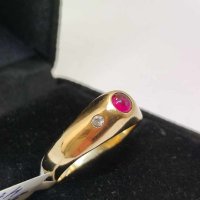 Златен пръстен  Рубин-3,90гр/14кр, снимка 3 - Пръстени - 42733133